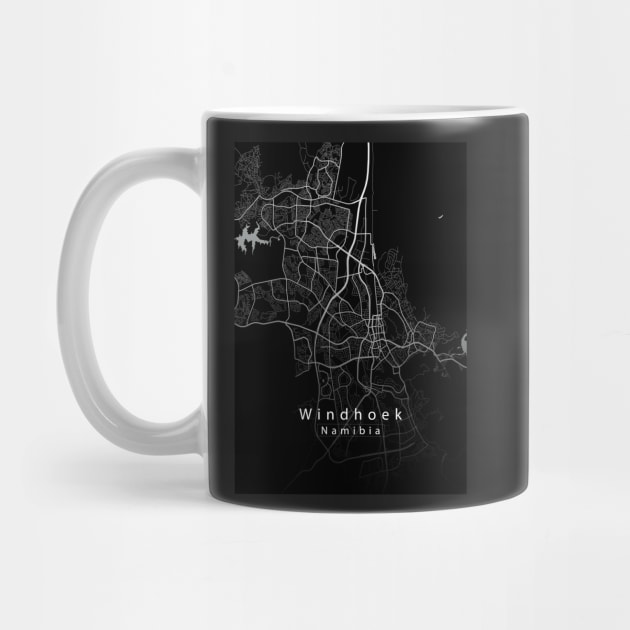 Windhoek Namibia City Map dark by Robin-Niemczyk